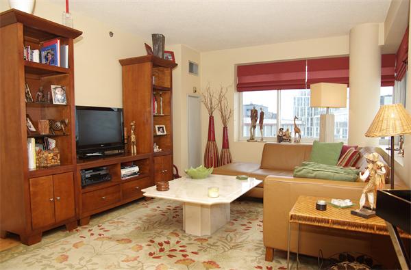 8 Museum Way, Unit 802 Cambridge, MA 02141 - Photo 3 of 13 a living room with furniture and a flat screen tv