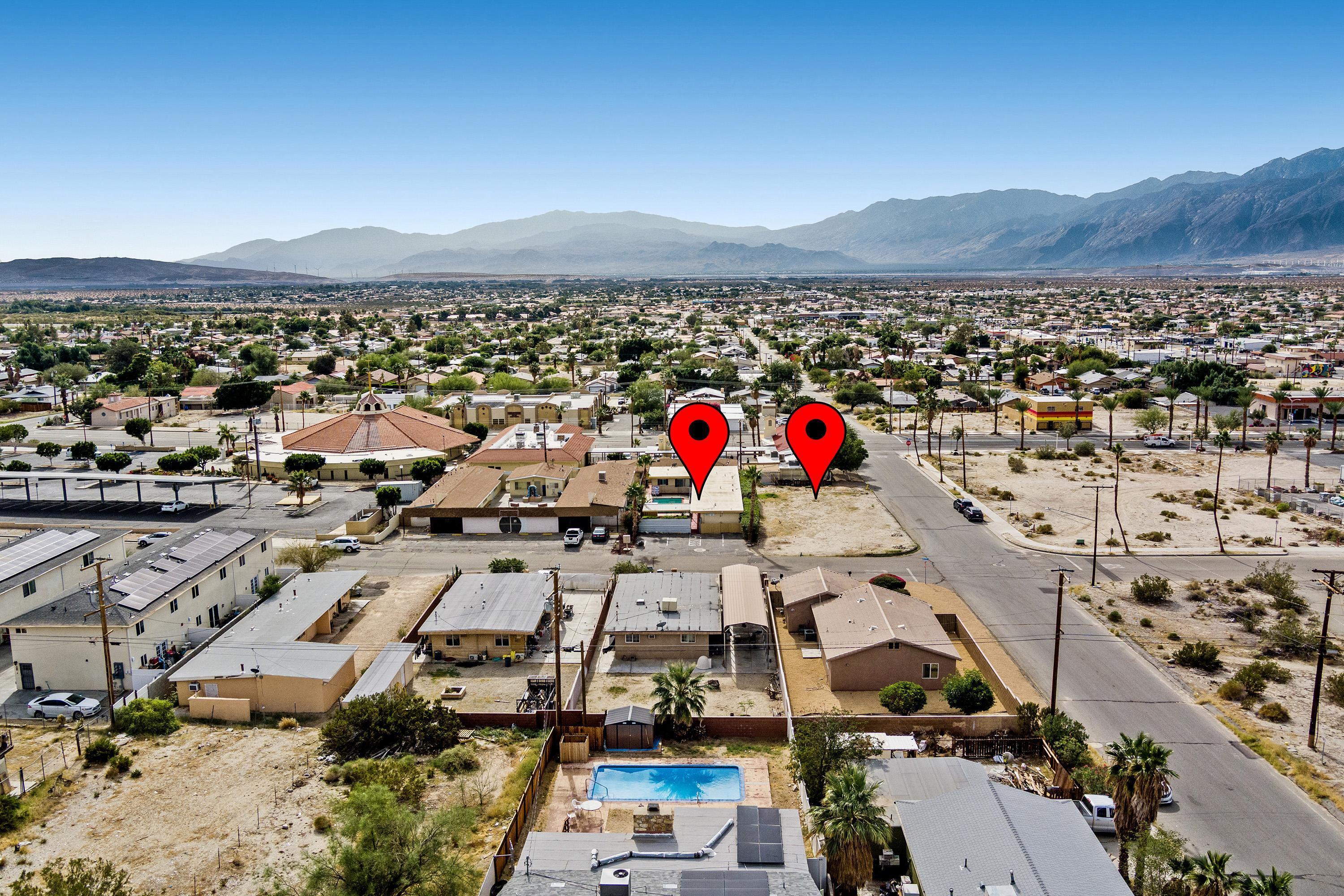 66665 First Street Desert Hot Springs, CA 92240 - Photo 35 of 35 an aerial view of residential houses with outdoor space