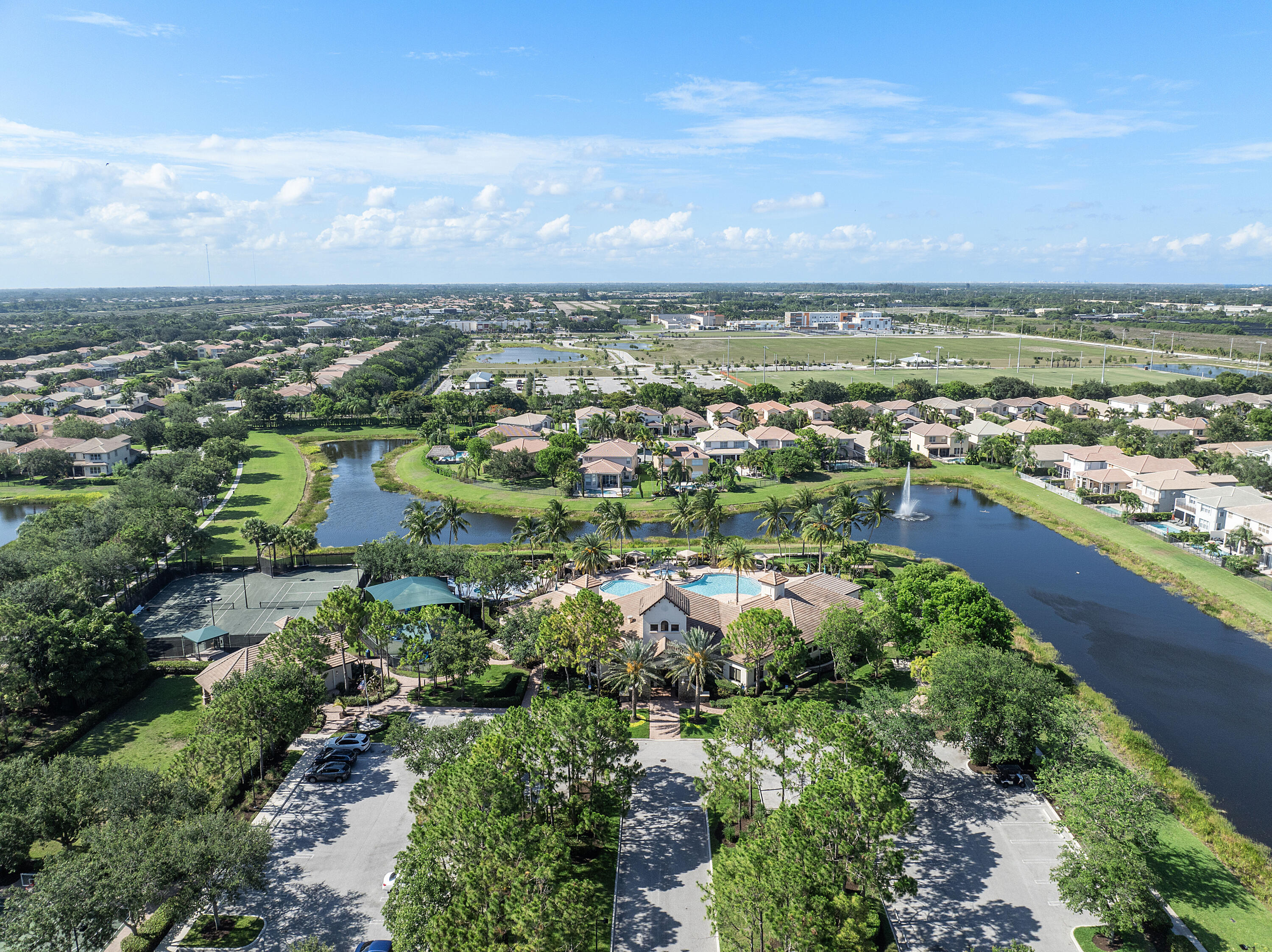8936 Chestnut Ridge Way Boynton Beach, FL 33473 - Photo 37 of 50 Aerial med Clubhouse 020 N to flag