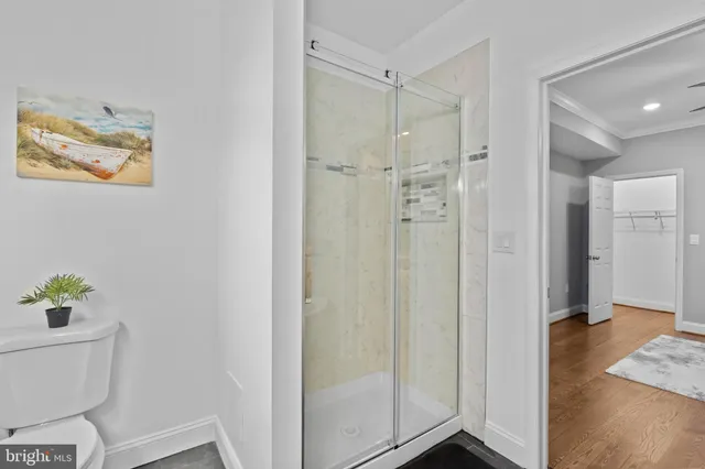 a bathroom with a shower