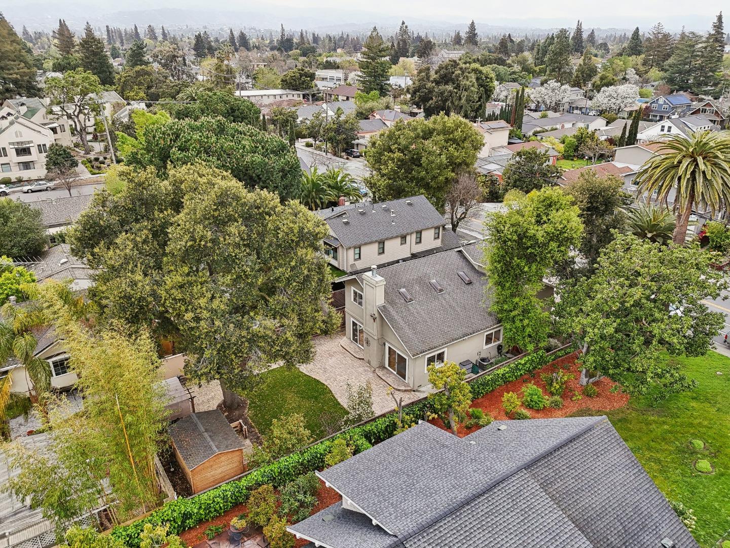 731 Calderon Avenue Mountain View, CA 94041 - Photo 52 of 55 an aerial view of a house with a yard basket ball court and outdoor seating