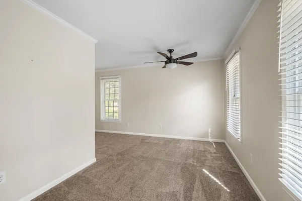a view of a livingroom with a window
