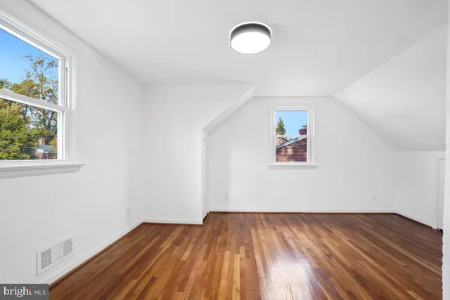 a view of small space with racks on the wall