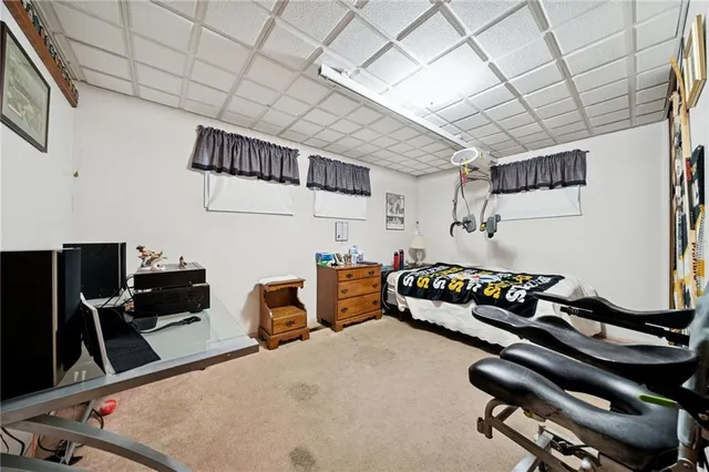 a bedroom with furniture