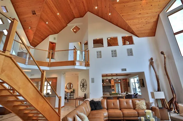 a view of a lake with houses