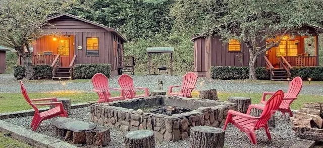 a view of a chairs and table in the patio