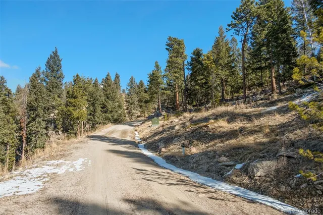 a view of a yard with a tree