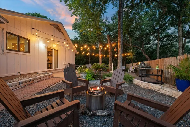 a outdoor space with sitting area