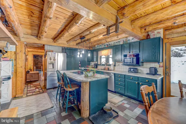 a front view of a building with an outdoor space