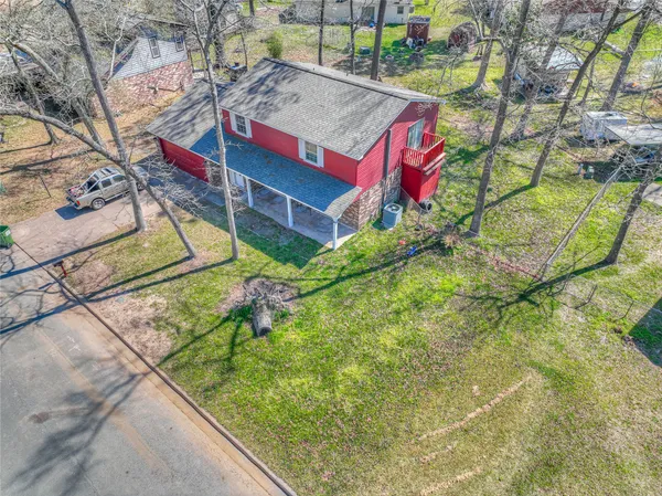 a red and white building