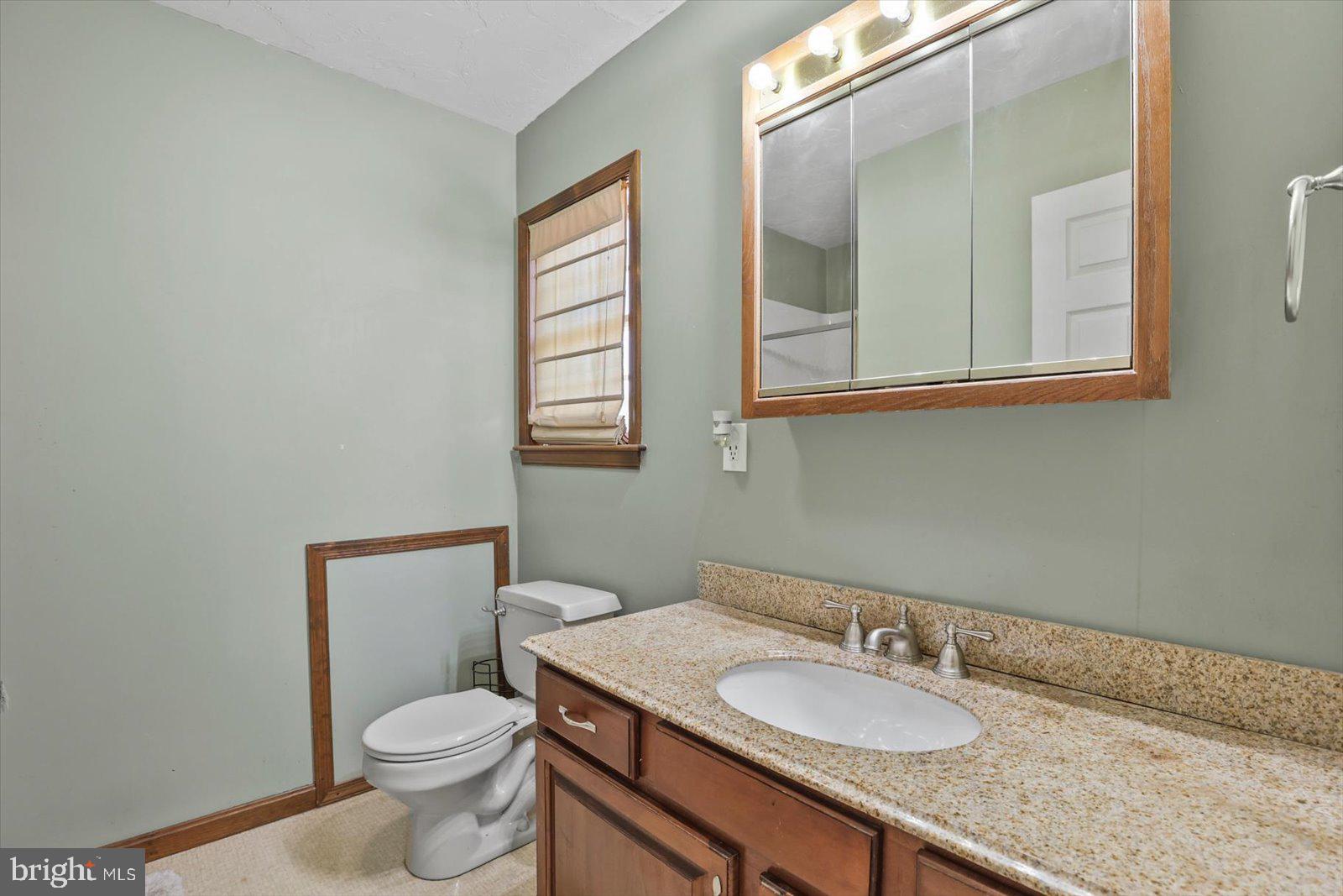113 Timber Lane Hanover, PA 17331 - Photo 26 of 43 a bathroom with a granite countertop sink a toilet and mirror