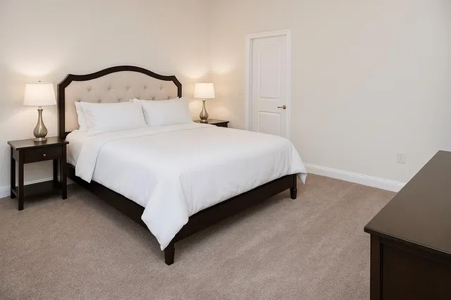 a room with a window and storage