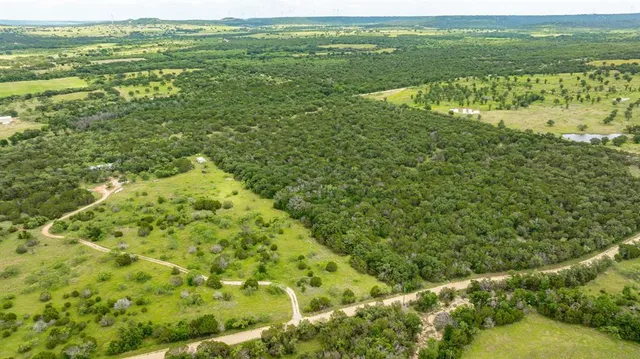 a view of a field with an ocean