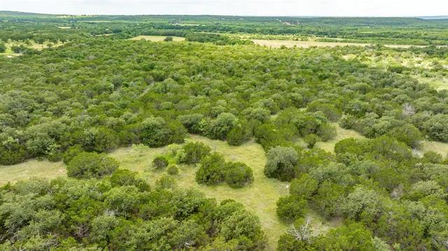 a view of a field with an ocean view