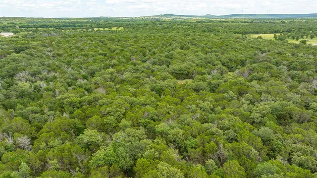 a view of a field with an ocean view