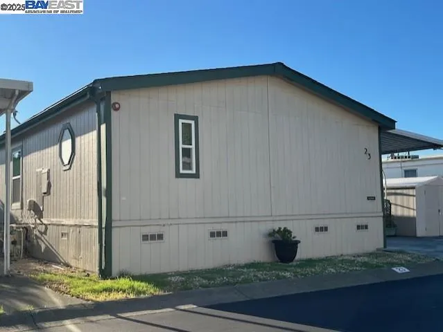 a view of a car park in the back