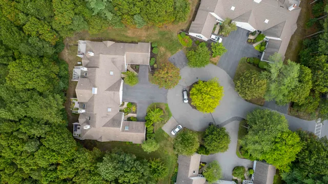 an aerial view of a house