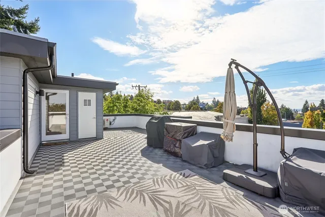 front view of a house with a fountain