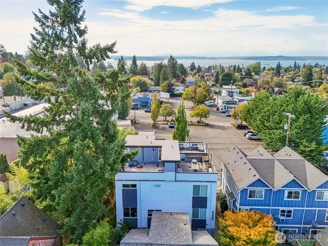 a view of a city with tall buildings