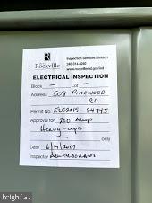 508 Pinewood Road Rockville, MD 20850 - Photo 29 of 29 Brand new Electrical service