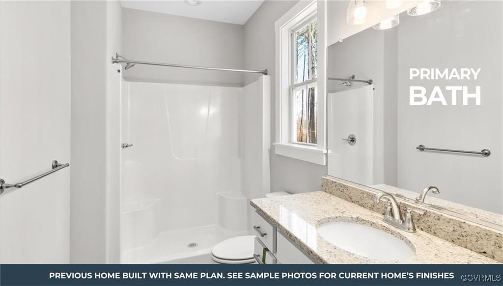 11220 Farmville Road Farmville, VA 23901 - Photo 16 of 19 a bathroom with a granite countertop sink a mirror and shower