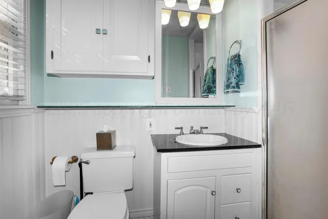 a bathroom with a sink and a toilet