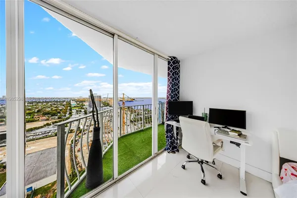 a view of a workspace with a window