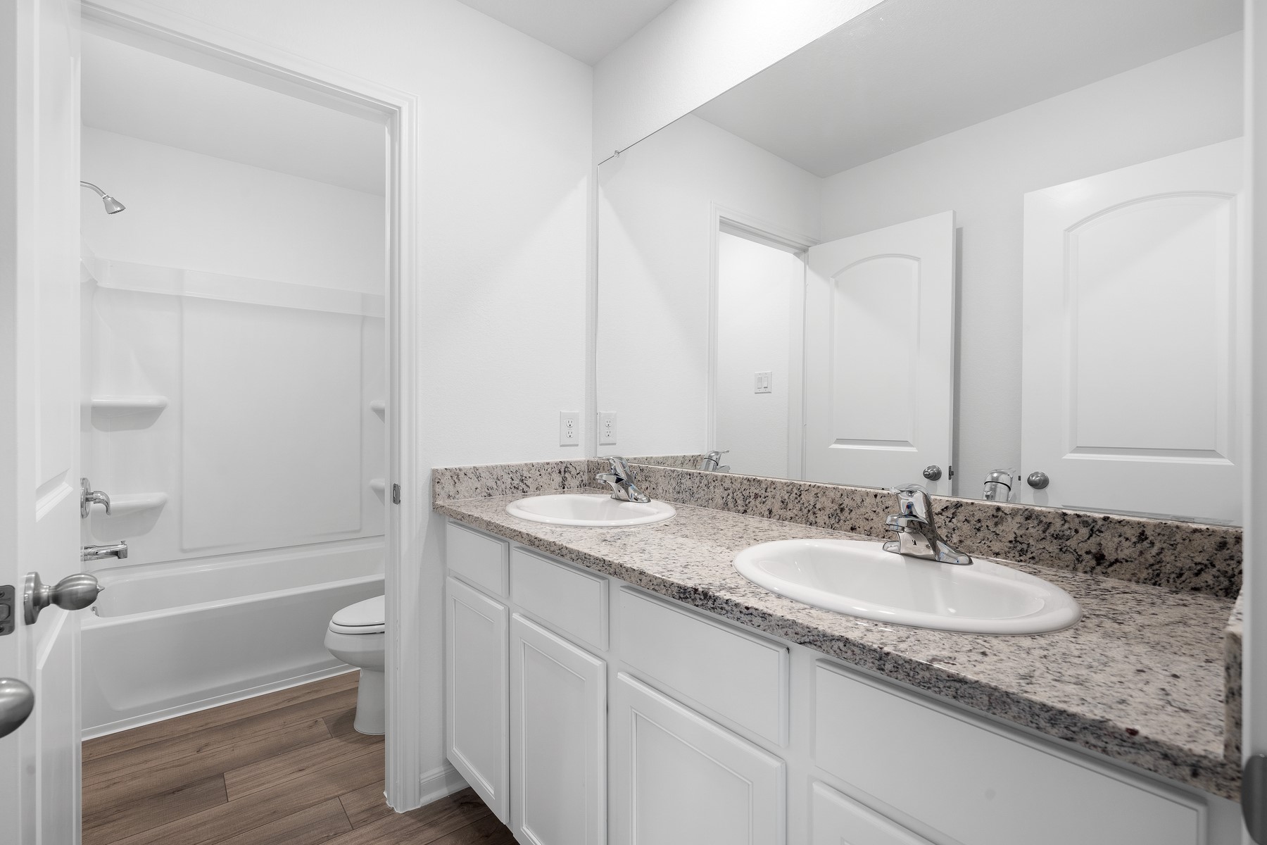 368 Low Pasture Trail Maxwell, TX 78656 - Photo 10 of 13 a bathroom with a granite countertop sink toilet and shower