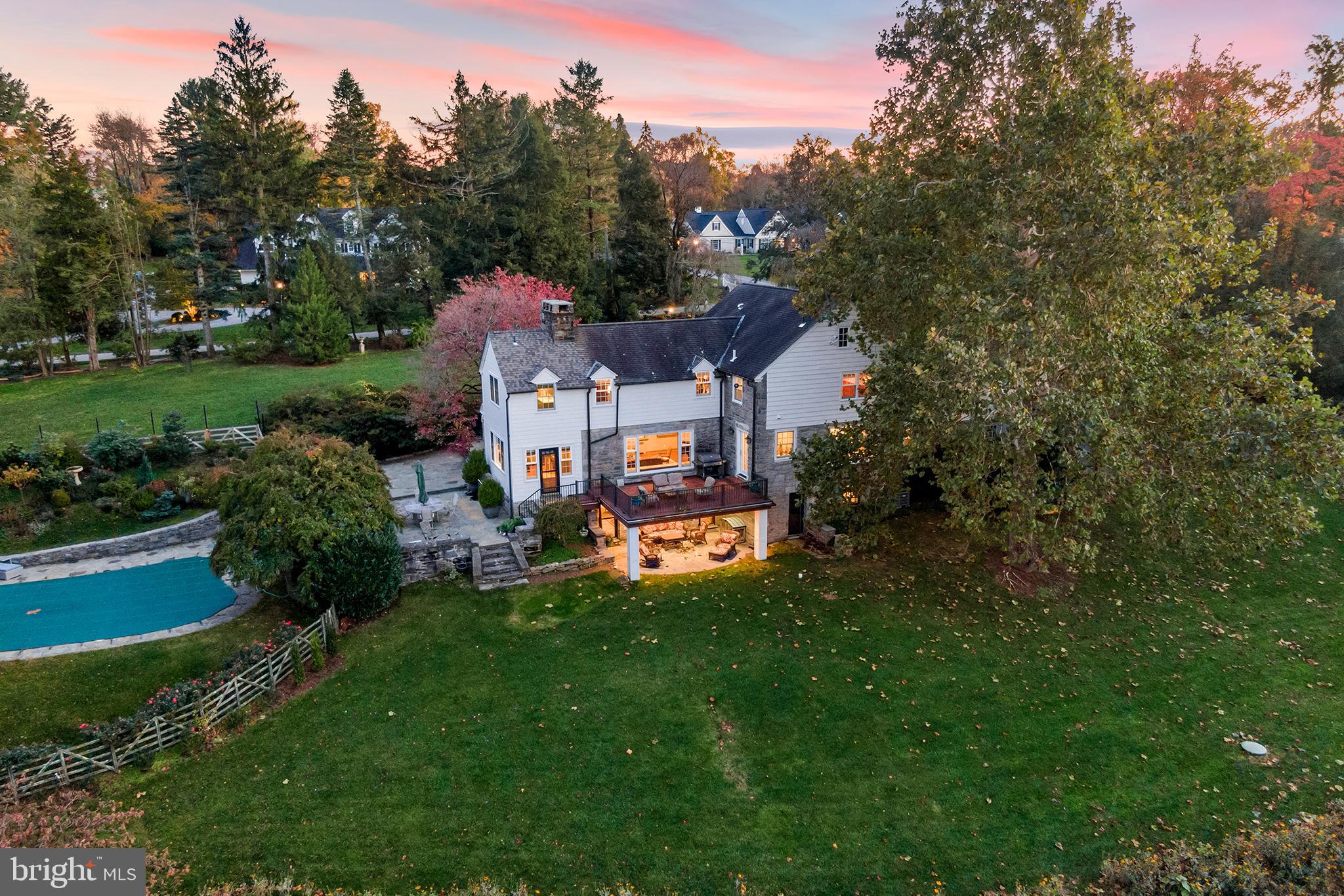 653-655 Andover Road Newtown Square, PA 19073 - Photo 31 of 45 Rear view of upper and lower deck and patios
