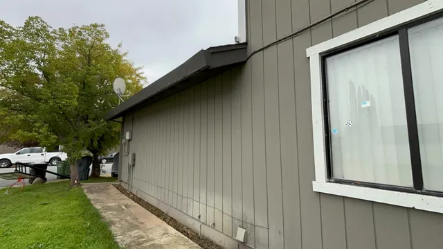 a view of backyard from deck