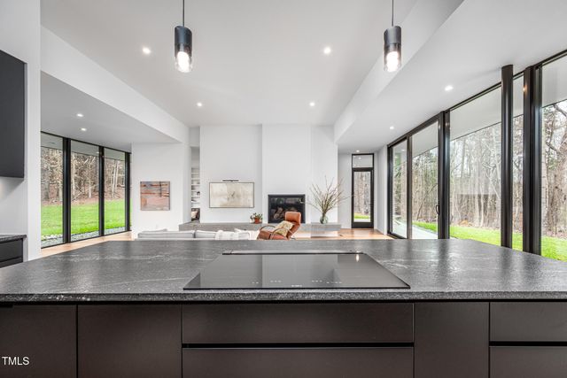 a large white room with a large window