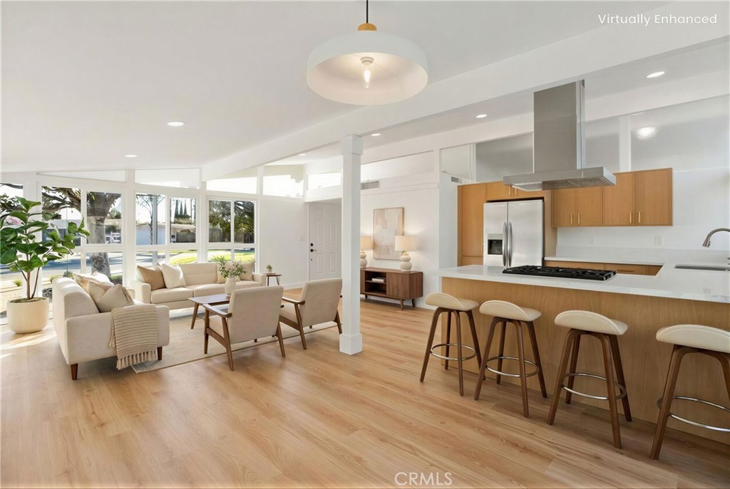 108 Level Place Anaheim, CA 92804 - Photo 1 of 33 Living Room & Kitchen Virtually Staged