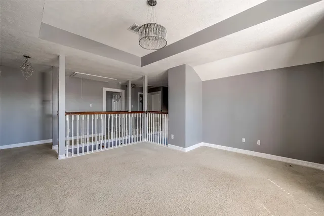 an empty room with a door