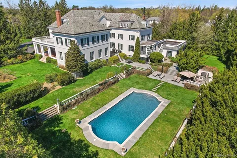 an aerial view of a house