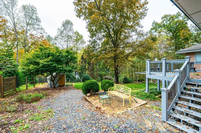 a view of a backyard with a garden
