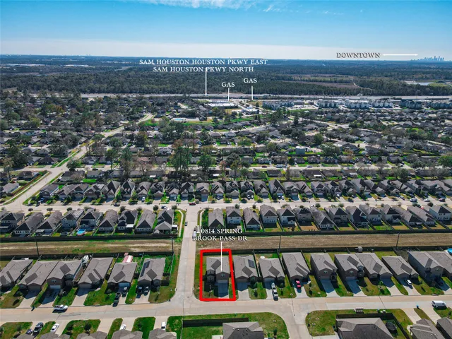 an aerial view of a city