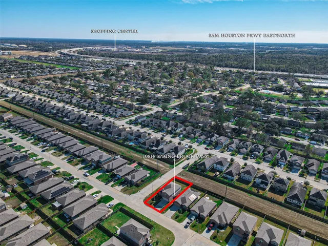 an aerial view of multiple house