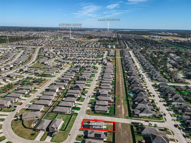 an aerial view of a house