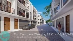 a view of a brick building with many windows