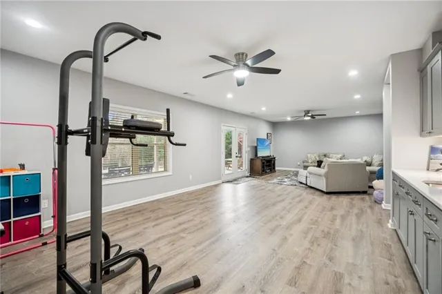 a living room with furniture and window