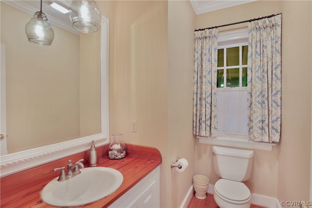 14600 Benefice Ridge Chesterfield, VA 23838 - Photo 15 of 37 Powder room with pine wood floor, heart of pine va