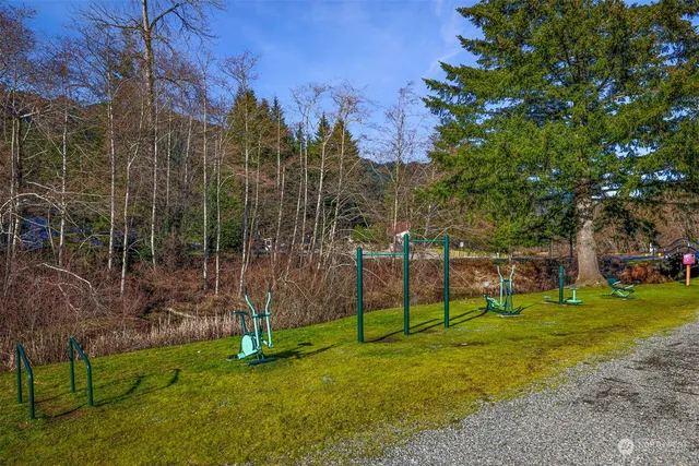 a view of a bench in a garden