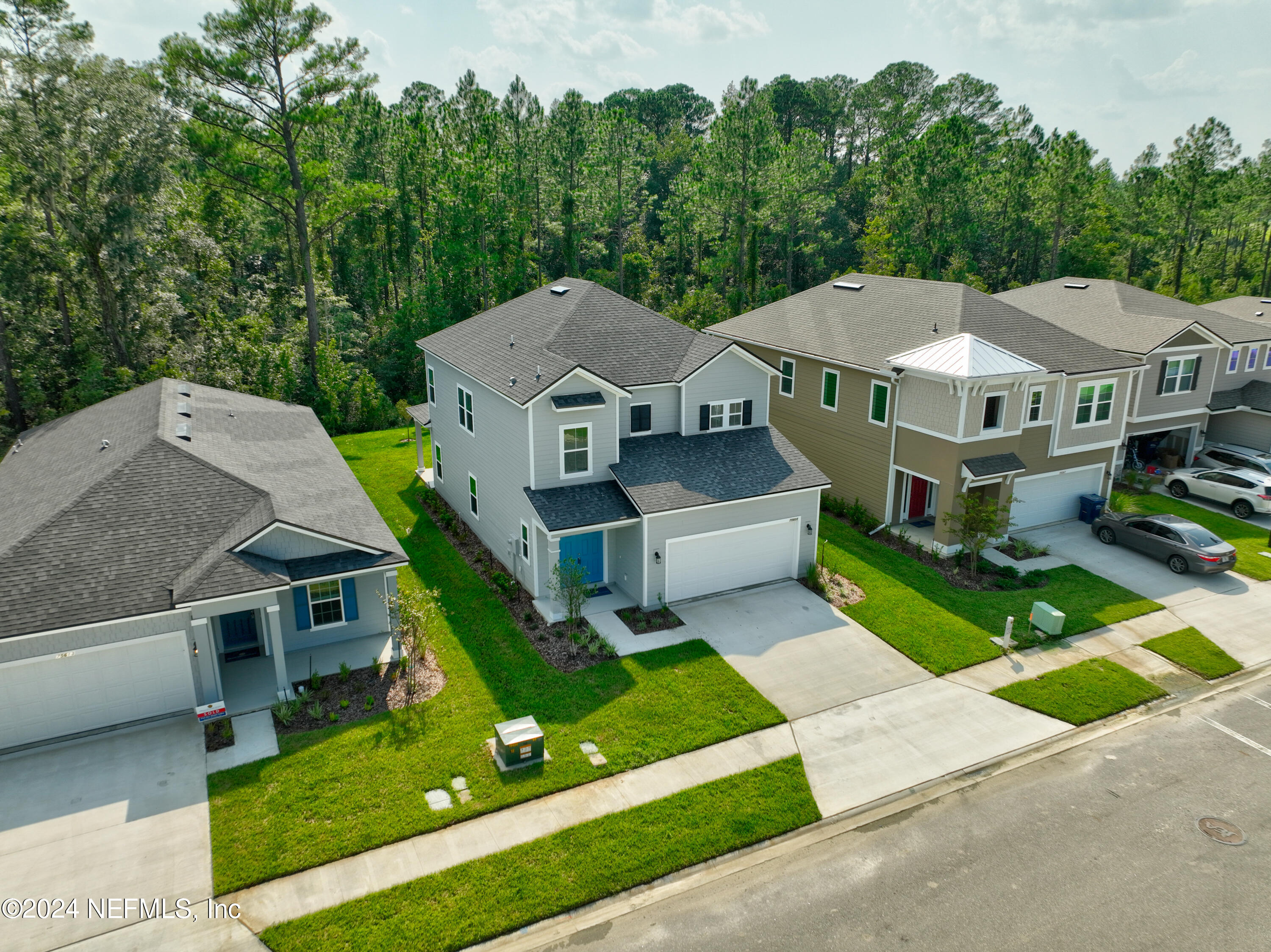 75605 Blackbird Drive Yulee, FL 32097 - Photo 31 of 46 a aerial view of a house with a big yard and large trees