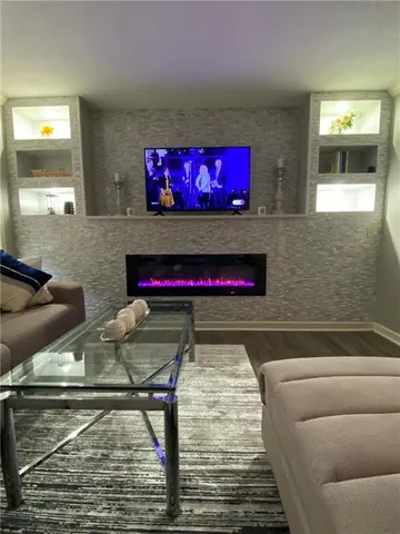 a living room with furniture