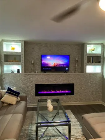 a living room with furniture