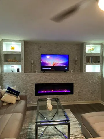 a living room with furniture