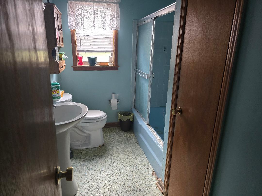 1685 Davis Buchanan, VA 24066 - Photo 9 of 12 a bathroom with a toilet and a shower curtain