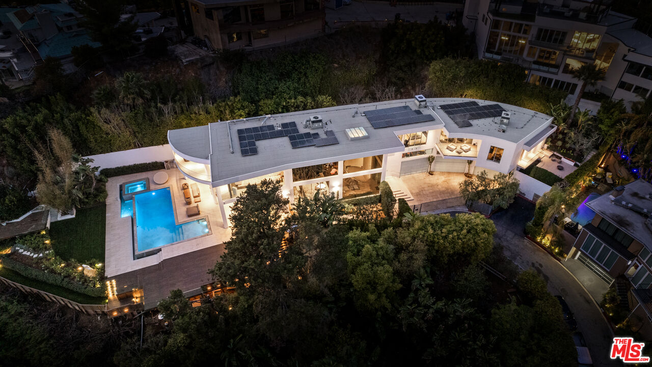 1609 Magnetic Terrace Los Angeles, CA 90069 - Photo 8 of 24 an aerial view of a house with a yard