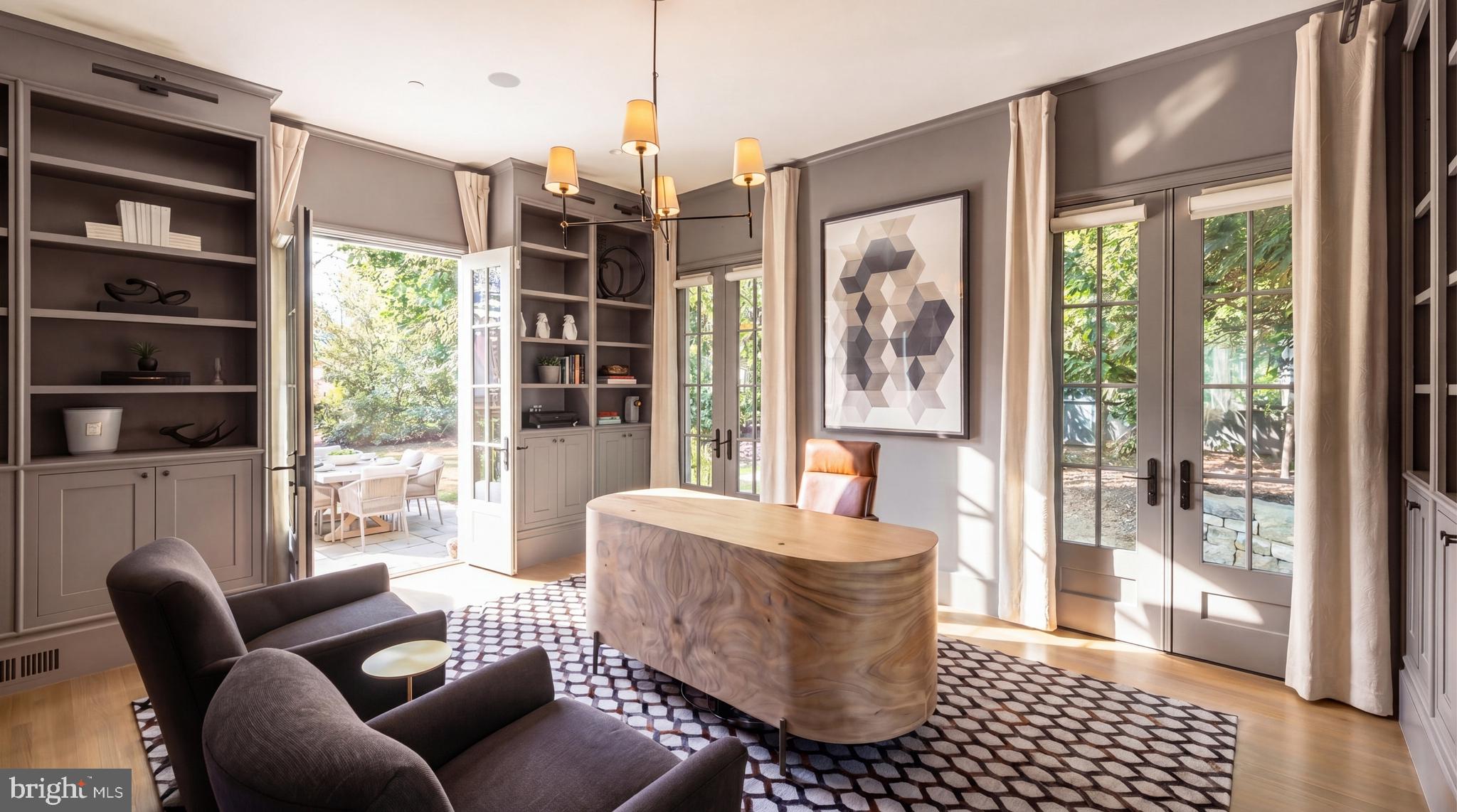 2101 Foxhall Road Northwest Washington, DC 20007 - Photo 12 of 48 A Study Wrapped in Custom Millwork