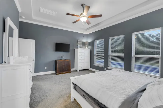 a bedroom with furniture and window